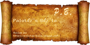 Palotás Béla névjegykártya