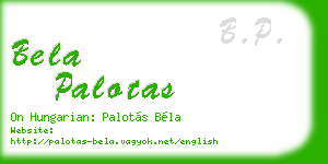 bela palotas business card